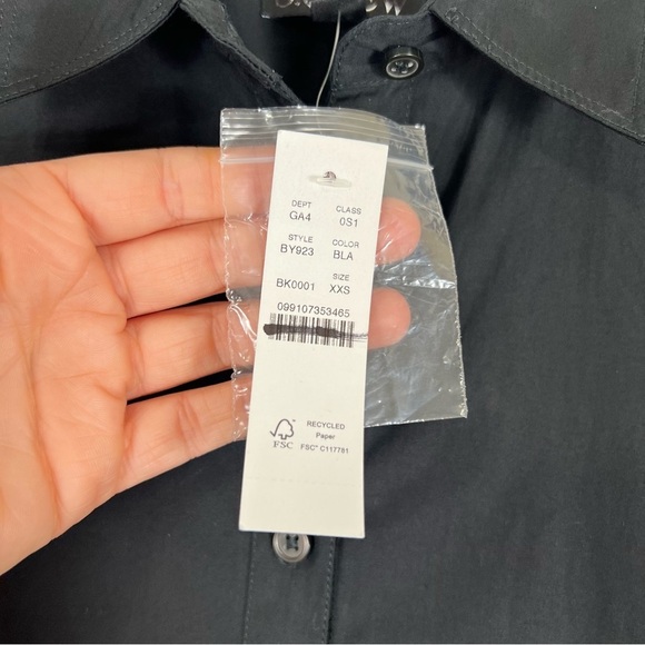 J. Crew Amelia Cotton Poplin Shirt Dress in Black Size XXS Mini Ruffled - Picture 8 of 12